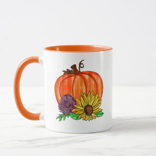 Mug Bénédiction d'automne, tournesols, mamans et Citro (Gauche)