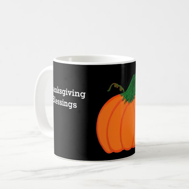 Mug Bénédiction de Thanksgiving Orange Citrouille (Devant gauche)