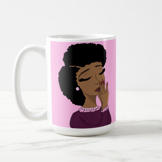 Mug Bénédictions et foi (arrière - plan rose) (Gauche)