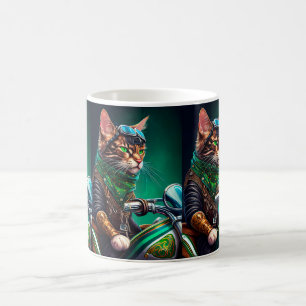Mug Bengal Chat conduire vélo St. Patrick's Day