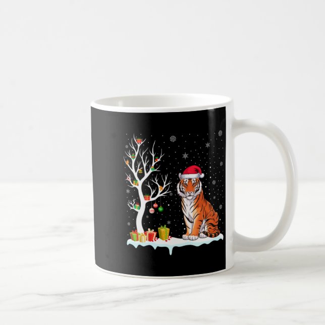 Mug Bengal Tiger Santa Hat Festive Tree Light Christma (Droite)