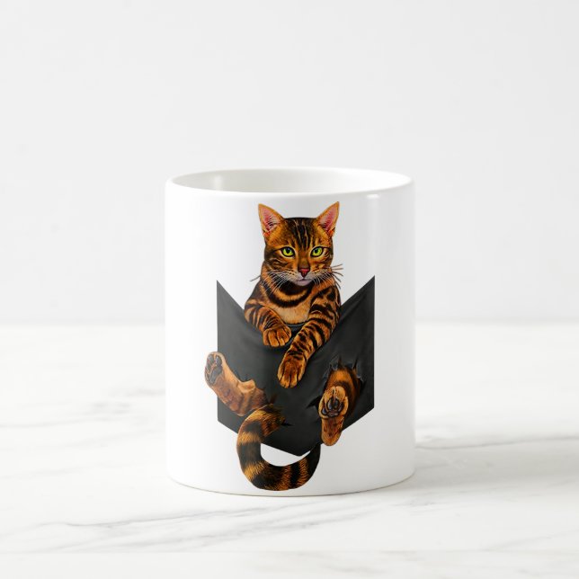 Mug Bengale Poche d'éponge de chats Bengale Amant de b (Centre)