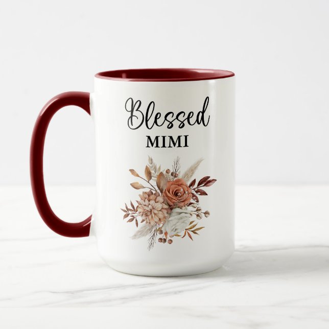 Mug Béni Mimi | Psaume 127:3 | Floral d'automne (Gauche)