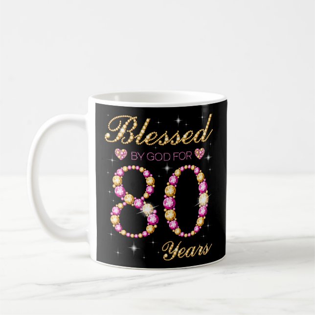 Mug Béni Par Dieu Pour 80 Fêtes (Gauche)