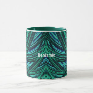 Mug BENJAMIN ~ Zany 3D Fractal ~ Bleu et vert