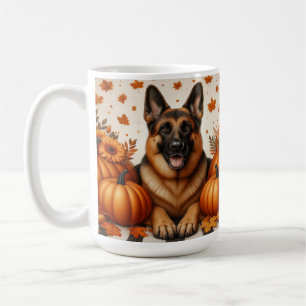 Mug Berger Allemand avec citrouilles et feuilles d'aut