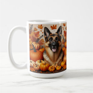 Mug Berger allemand en cadre d'automne