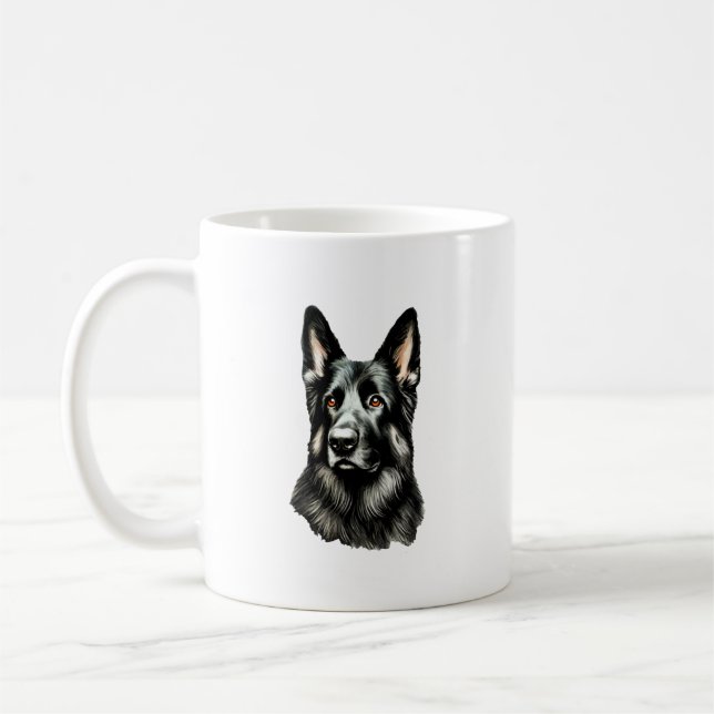 Mug Berger Allemand Noir Et Tan (Gauche)