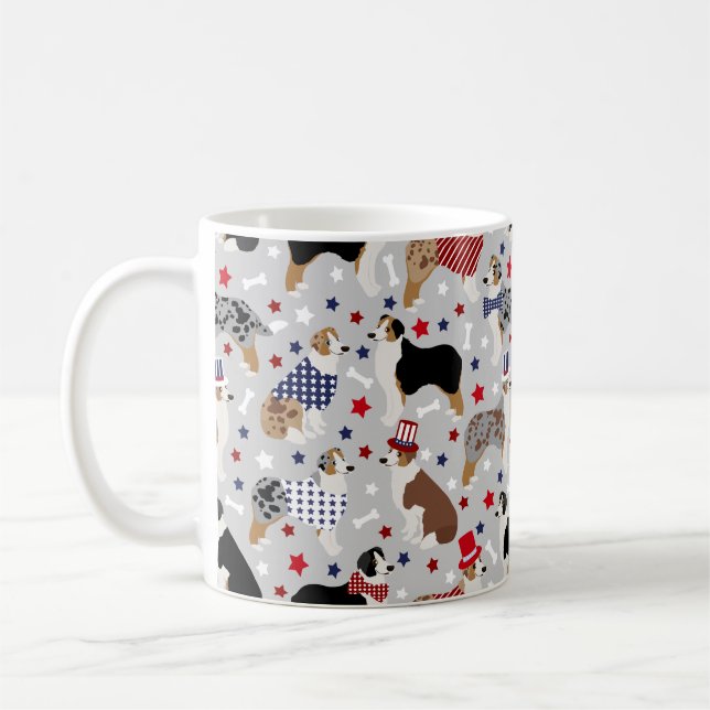 Mug Berger australien patriotique / Chien australien (Gauche)