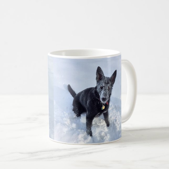 Mug Berger noir allemand dans la neige Deux vues, ZKA (Devant droit)