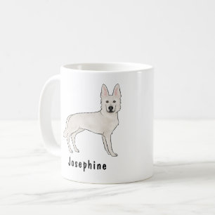 Mug Berger Suisse blanc GSD mignon chien avec nom