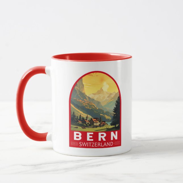Mug Berne Suisse Travel Art Vintage (Gauche)