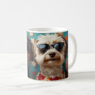 Mug Bernedoodle avec des roses du cœur pour la Saint-V