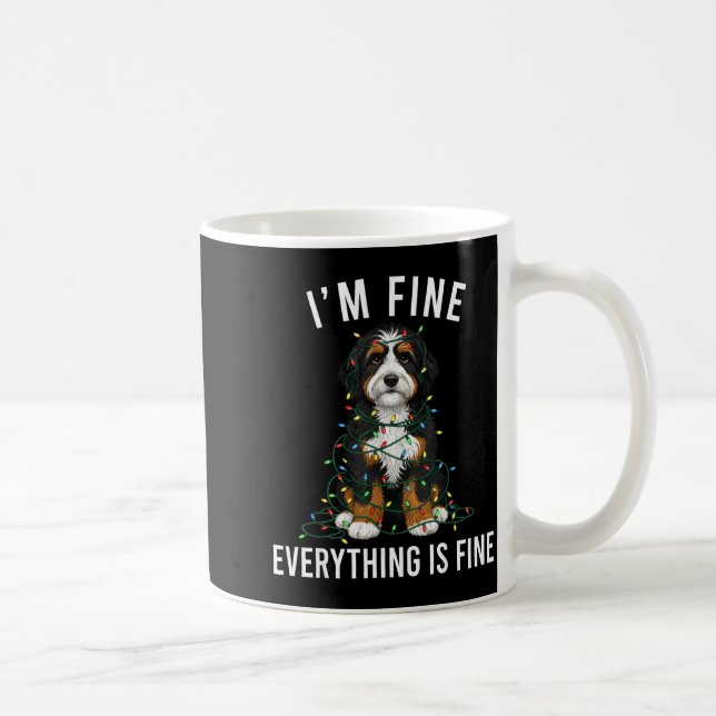 Mug Bernedoodle Christmas I'm Fine Everything Is Fine  (Droite)
