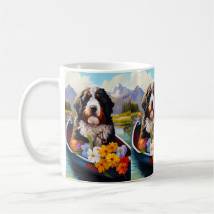 Mug Bernedoodle sur une pagaie : une aventure Pittores