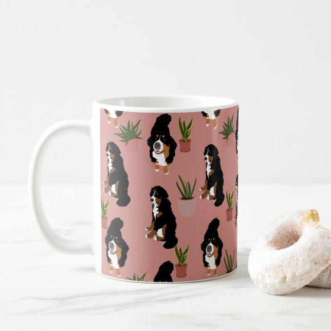 Mug Bernese Mountain Dog Houseplant (Avec donut)