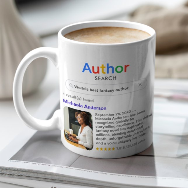 Mug Best Author Ever Search Photo Message Writer Gift (Créateur téléchargé)