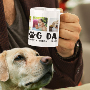 Mug BEST CHIEN DAD JAMAIS Collage photo Personnalisé
