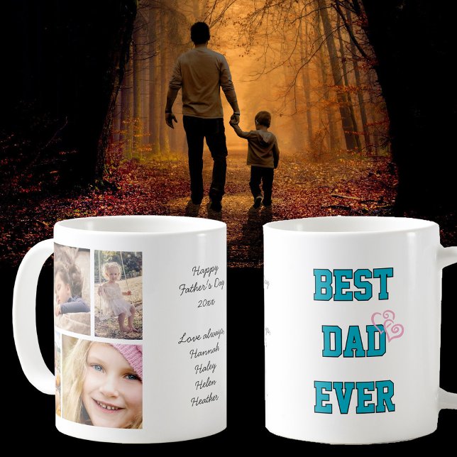 Mug Best Dad Ever Father's Day or Any Occasion Photo (Center cursive text is fully editable making this the perfect Dad gift for any occasion.)