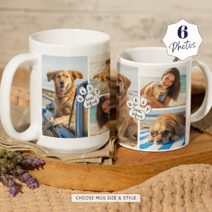 Mug Best Dog Mom 6 Photo Collage Pawprint