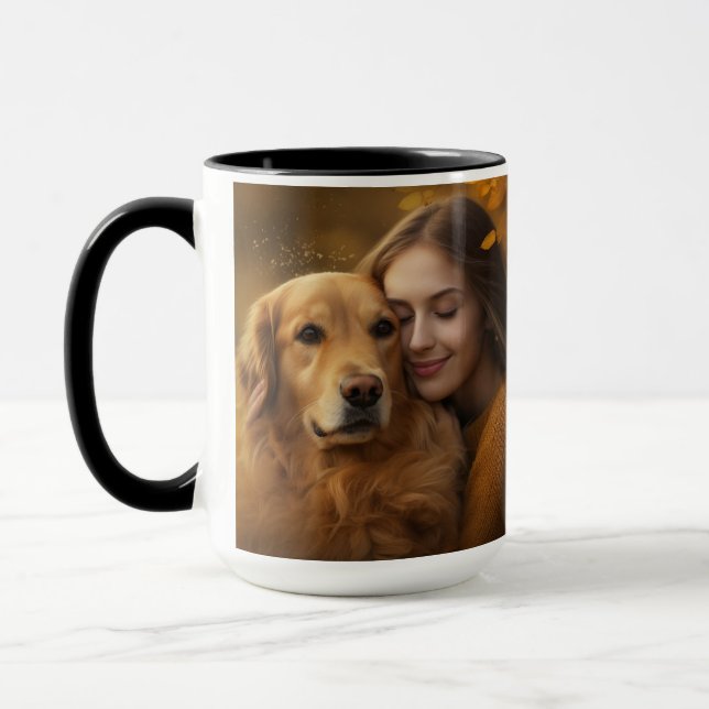 Mug Best Dog Mom Ever Modern Custom Photo Café (Gauche)