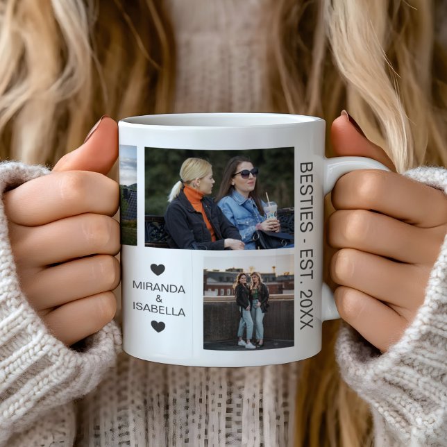 Mug Best Friends Besties 7 Photo Collage (Add Your Own 7 Photos Best Friends - Besties Mug by MINTIC DESIGN STUDIO)