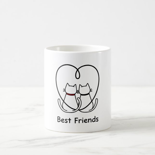 Mug Best Friends Cats Heart Tail (Centre)