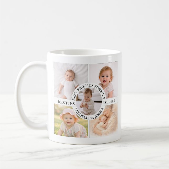 Mug Best Friends Ever Photo Collage | Custom Bestie (Gauche)