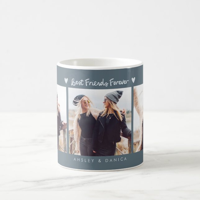 Mug Best Friends Forever Photo Multi Photo Slate Blue (Centre)