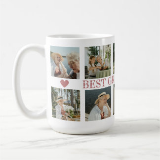 Mug Best Grandma Ever Photo Collage – Gift with Hearts