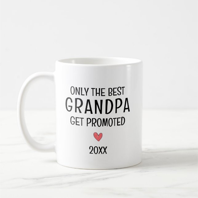 Mug Best Grandpa Get Promoted – Personalized Year (Gauche)