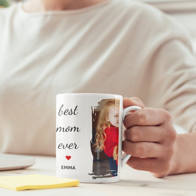Mug Best Mom Ever l Custom Photo & Text Typography (Créateur téléchargé)