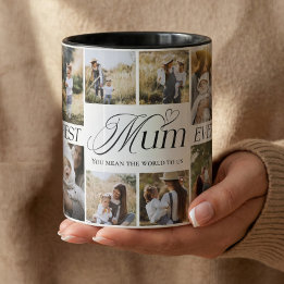 Mug Best Mum Ever Personalized Photo Collage keepsake
