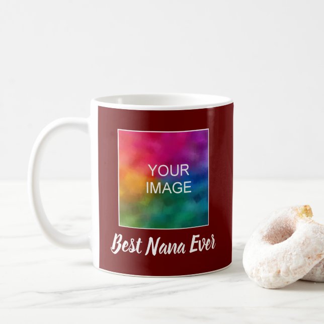 Mug Best Nana Ever Custom Script Cadeau Pour Grand-Mèr (Avec donut)