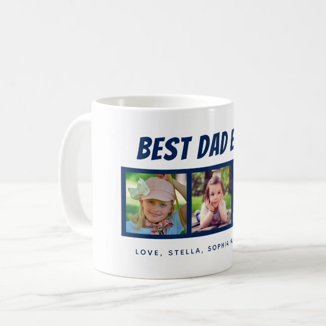 Mug Best Papa Ever 3 Photos (Devant gauche)
