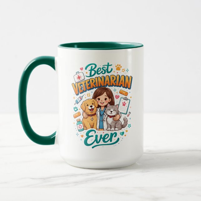 Mug Best Veterinarian Ever | Vet Appreciation Doctor’s (Gauche)