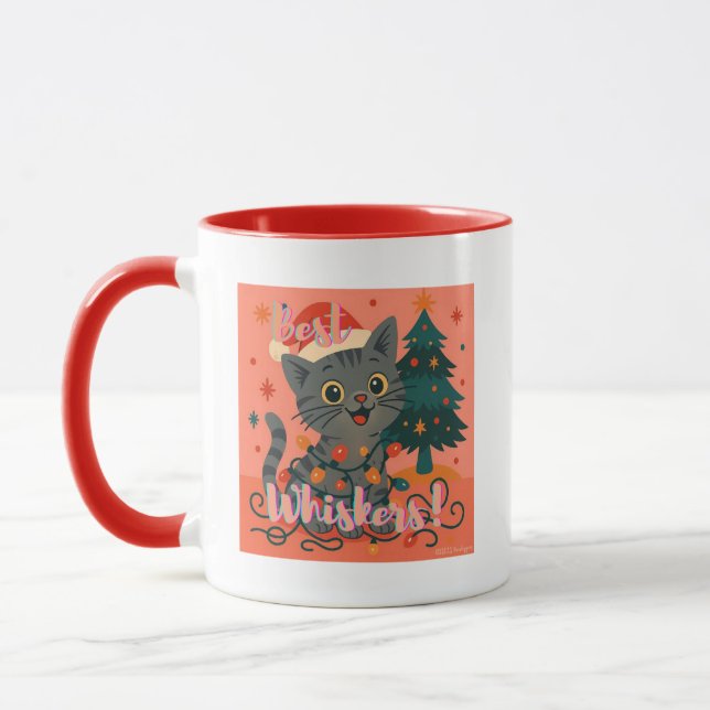 Mug Best Whiskers! Cute & Funny Cat (Gauche)