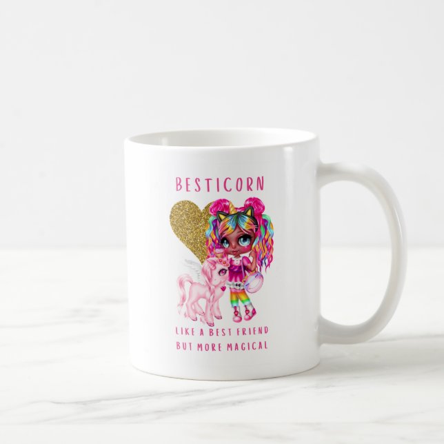Mug Bestami cadeau pour les filles, licorne magique ro (Droite)