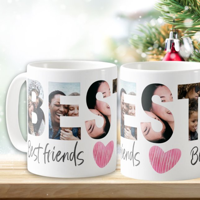 Mug Bestie BFF Multi Photo avec mignon café du coeur M (Créateur téléchargé)