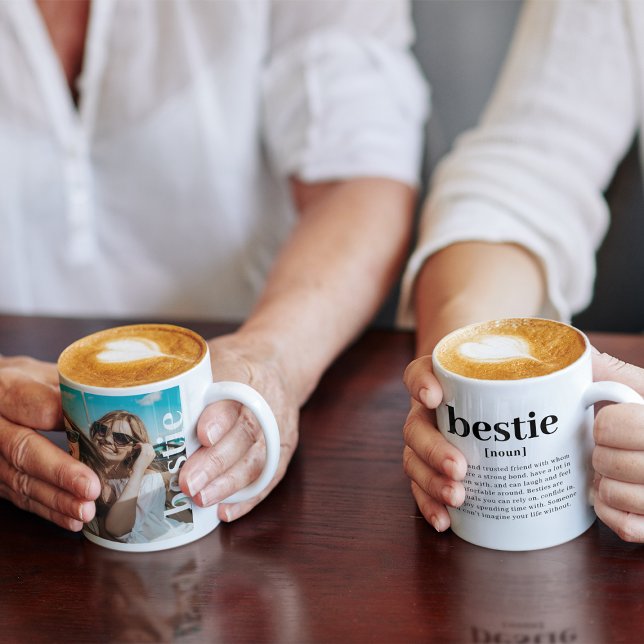Mug Bestie Photo Personnalisée Moderne Signifiant Meil (Créateur téléchargé)