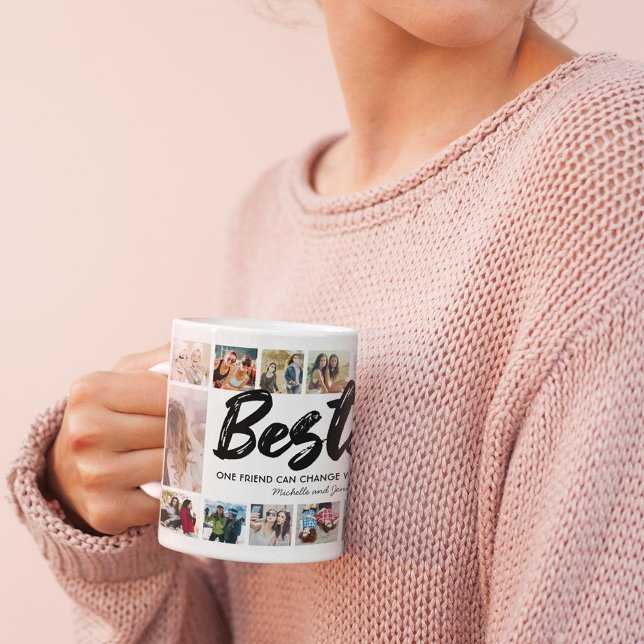 Mug Besties Noms BFF Photo Collage (Créateur téléchargé)