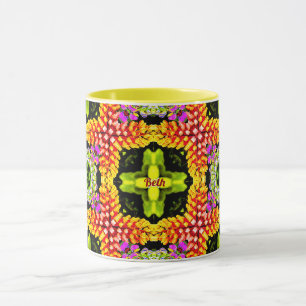 Mug BETH Personnalisé ~ Joli Motif Lupins ~