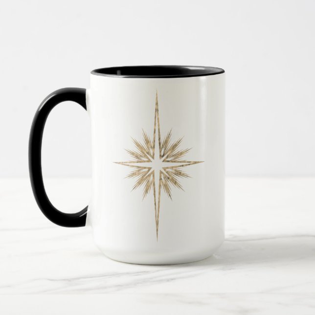 Mug Bethlehem Nativity Star Scripture Black Christmas  (Gauche)