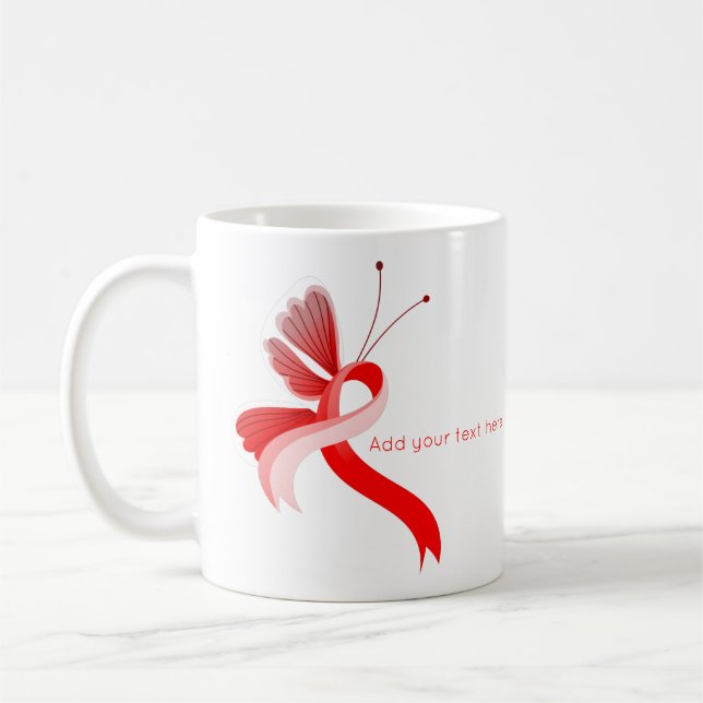 Mug Beurre à ruban rouge et blanc (Gauche)