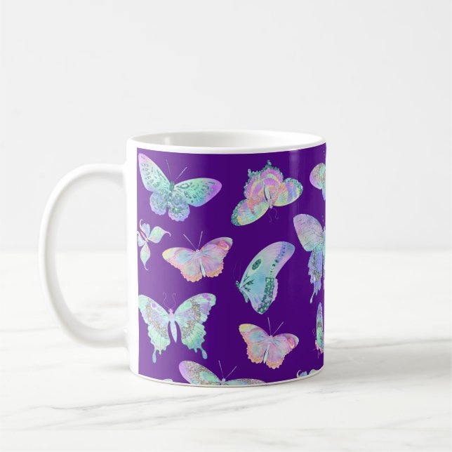 Mug Beurre d'Iridescente sur violet (Gauche)