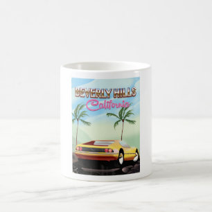 Mug Beverly Hills Californie affiche de voyage rétro