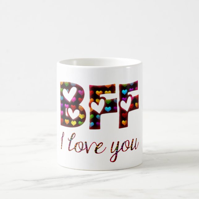 Mug BFF I Lote Coeur mignon Typographie Amitié (Centre)