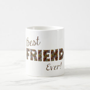 Mug BFF Meilleur Ami Jamais Élégante Typographie Flora