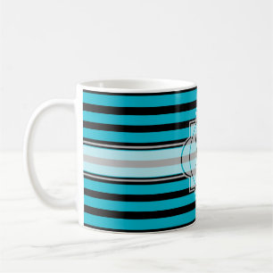 Mug BG Stripes Motif étroit noir + votre arrière - pla