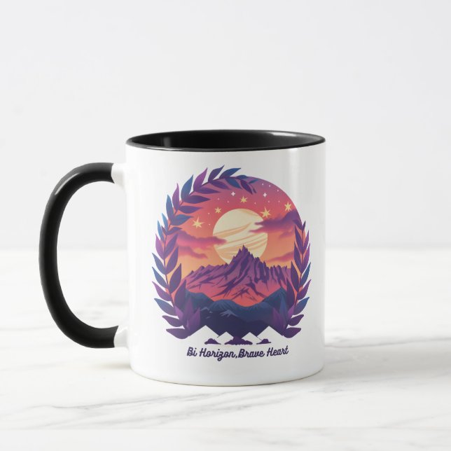 Mug Bi Horizon Brave Heart LGBTQ Camping | Bisexual  (Gauche)